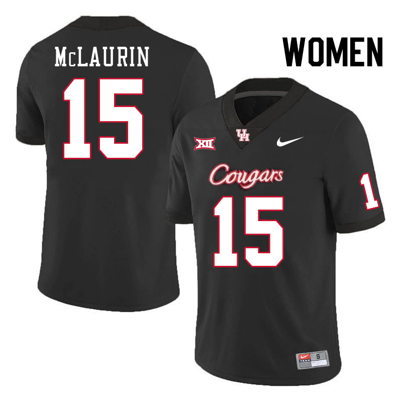 Women #15 Hershey McLaurin Houston Cougars College Football Jerseys Stitched-Black